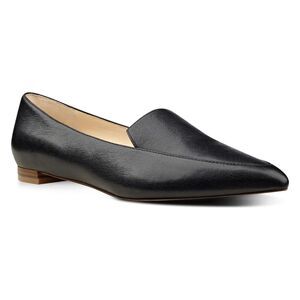 BRAND NEW Nine West Black Leather Abay smoking flats (NWT)
